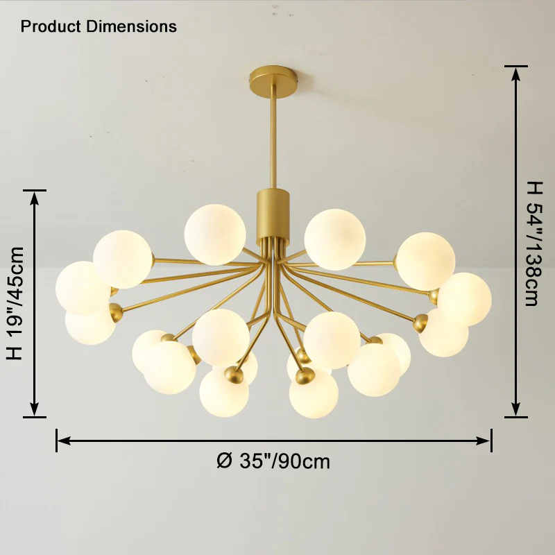 WOMO Frosted Glass Globe Chandelier-WM2915 - Image 17