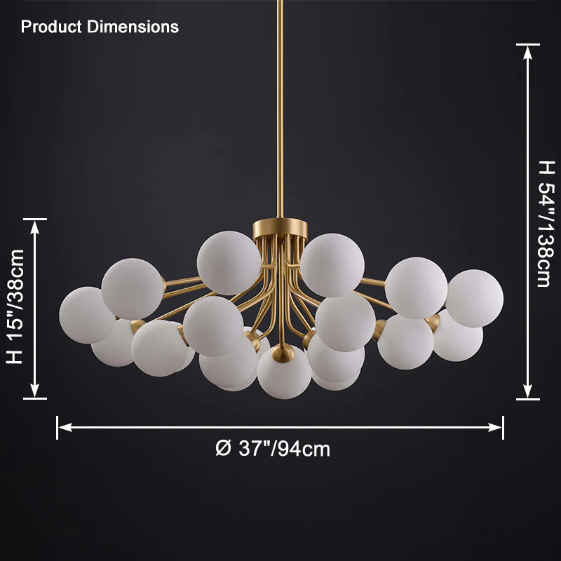 WOMO Frosted Glass Globe Chandelier-WM2915 - Image 19