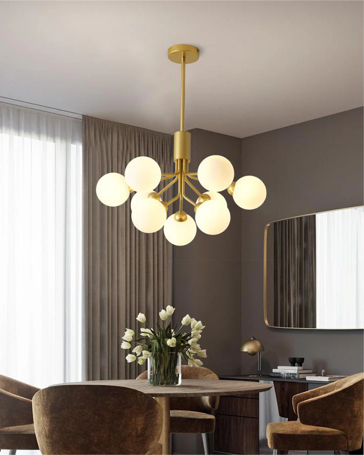 WOMO Frosted Glass Globe Chandelier-WM2915 - Image 2