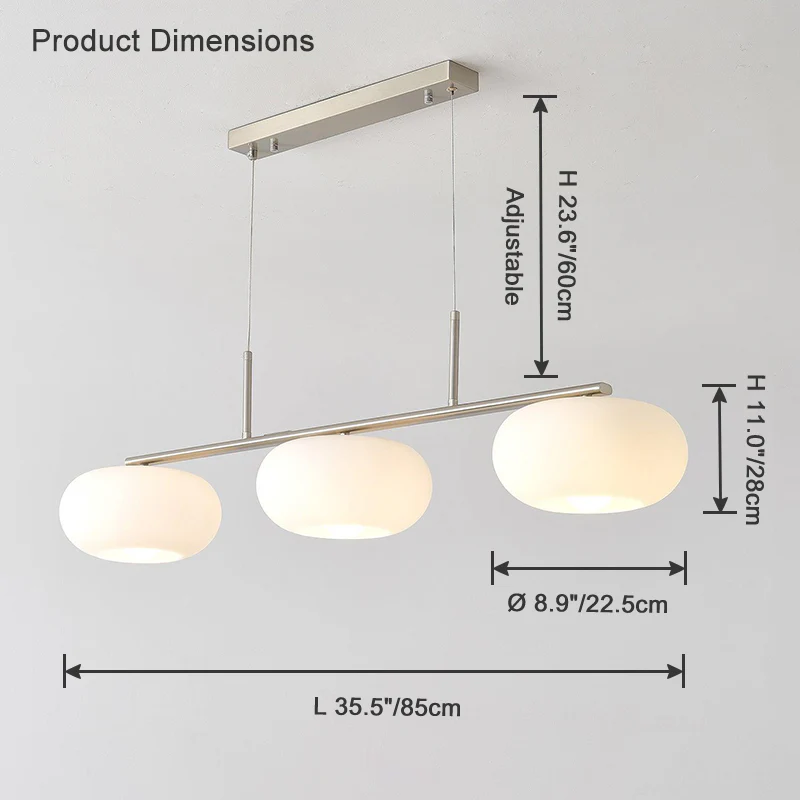 WOMO Frosted Glass Linear Chandelier-WM2798 - Image 14