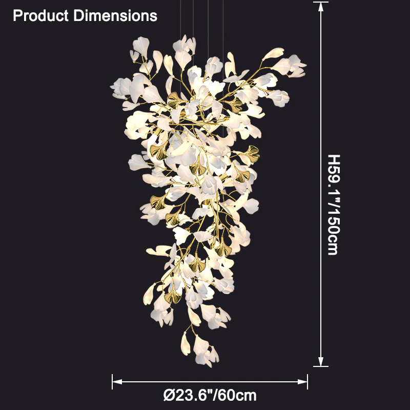 WOMO Gingko Long Staircase Chandelier-WM2425 - Image 8