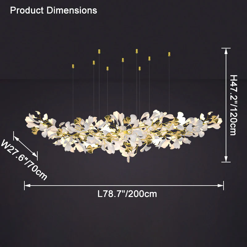 WOMO Gingko Long Linear Chandelier-WM2426 - Image 11