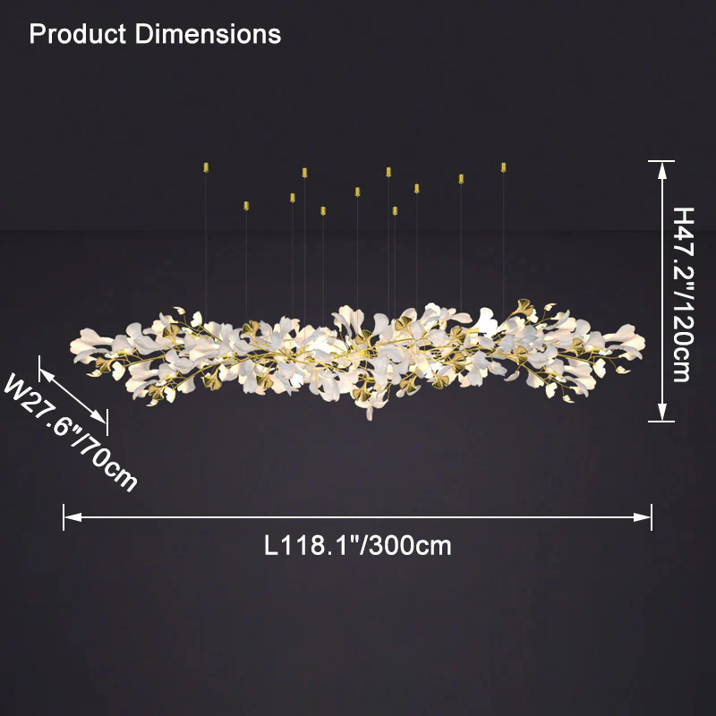 WOMO Gingko Long Linear Chandelier-WM2426 - Image 15