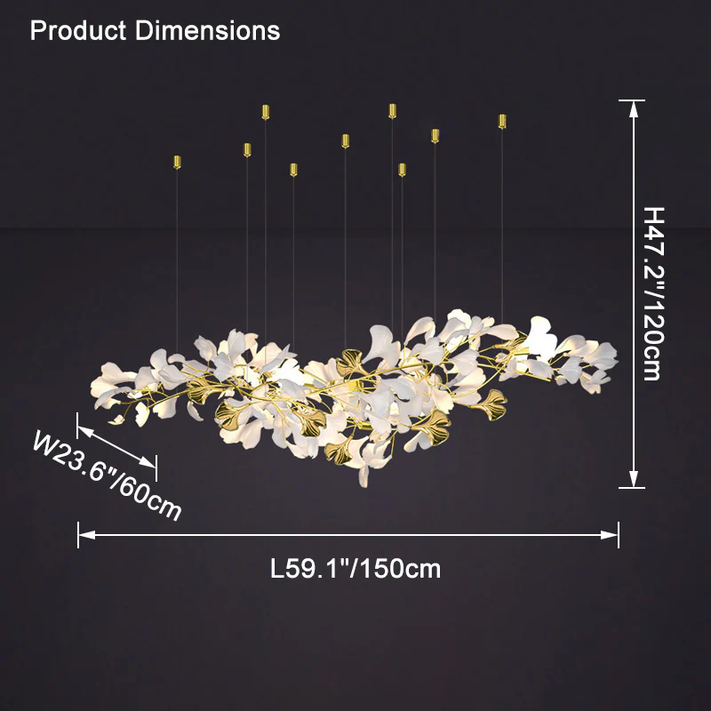 WOMO Gingko Long Linear Chandelier-WM2426 - Image 9