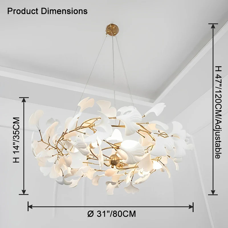WOMO Gingko Round Chandelier-WM2418 - Image 8