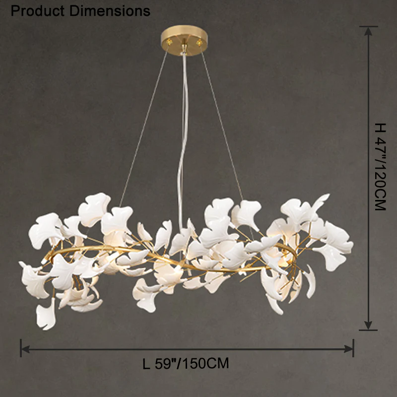 WOMO S-shaped Gingko Chandelier-WM2417 - Image 8