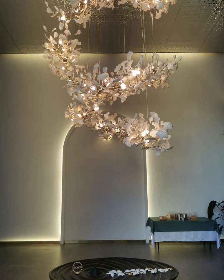 WOMO Ginkgo Long Cascading Foyer Chandelier-WM2206 - Image 13