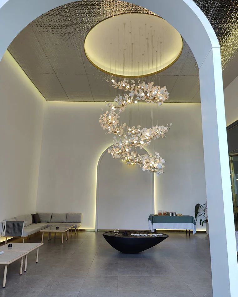 WOMO Ginkgo Long Cascading Foyer Chandelier-WM2206 - Image 14