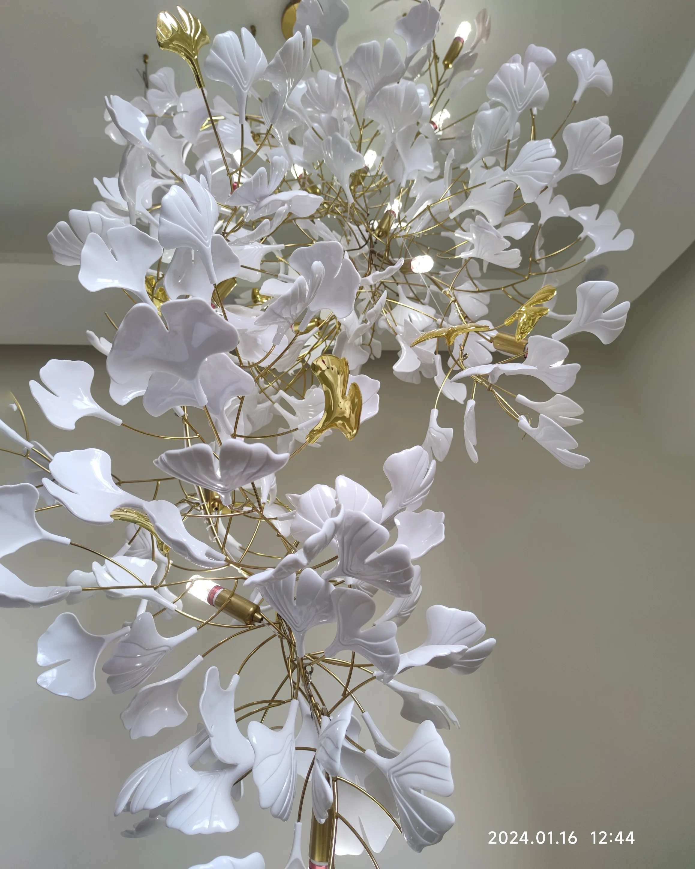 WOMO Ginkgo Long Cascading Foyer Chandelier-WM2206 - Image 15