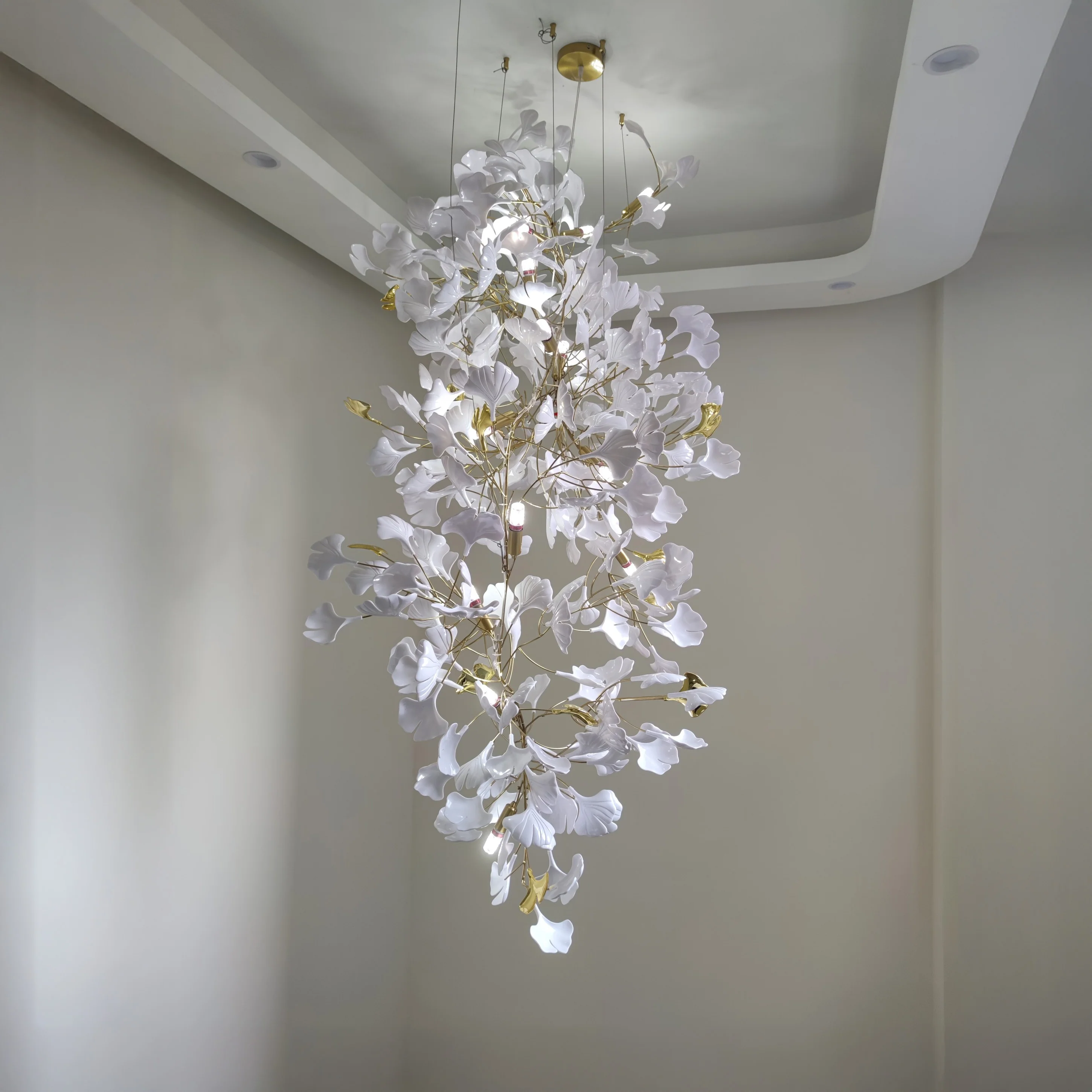 WOMO Ginkgo Long Cascading Foyer Chandelier-WM2206 - Image 16