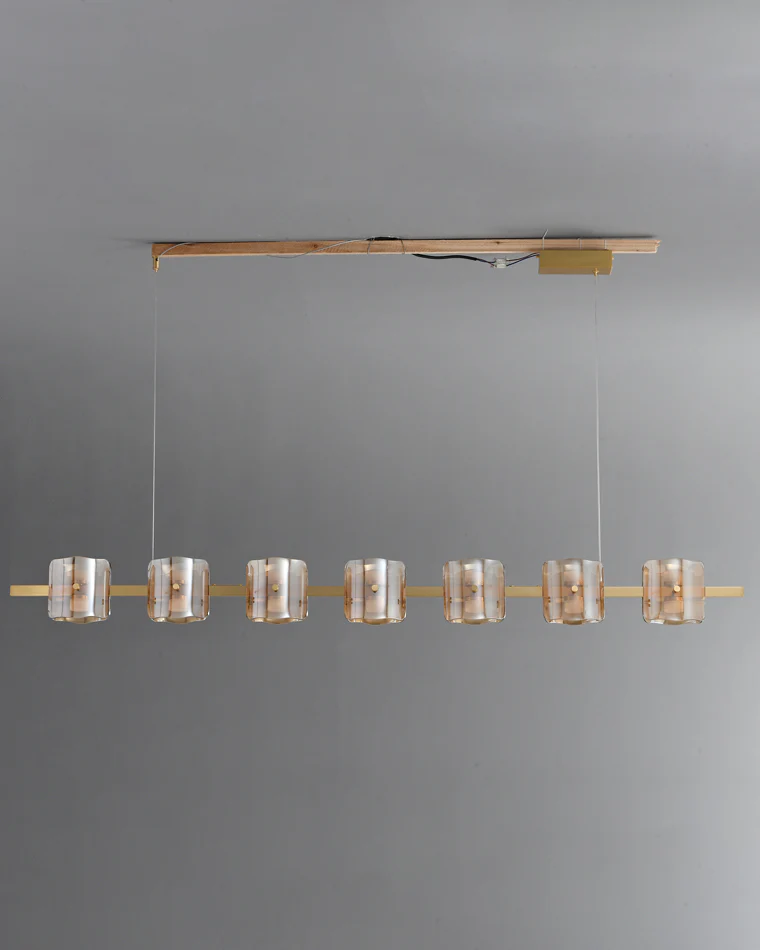 WOMO Glass Brass Linear Chandelier-WM2219B - Image 19