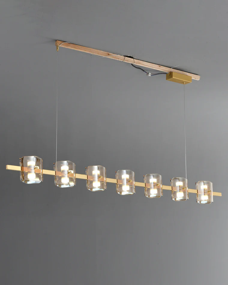 WOMO Glass Brass Linear Chandelier-WM2219B - Image 23