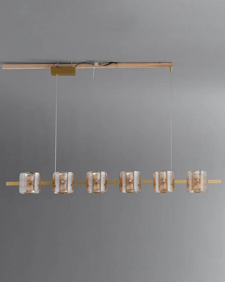 WOMO Glass Brass Linear Chandelier-WM2219B - Image 29