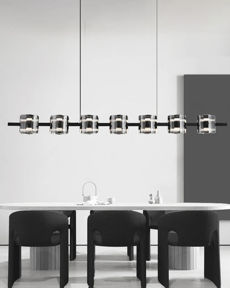 WOMO Glass Brass Linear Chandelier-WM2219B - Image 3