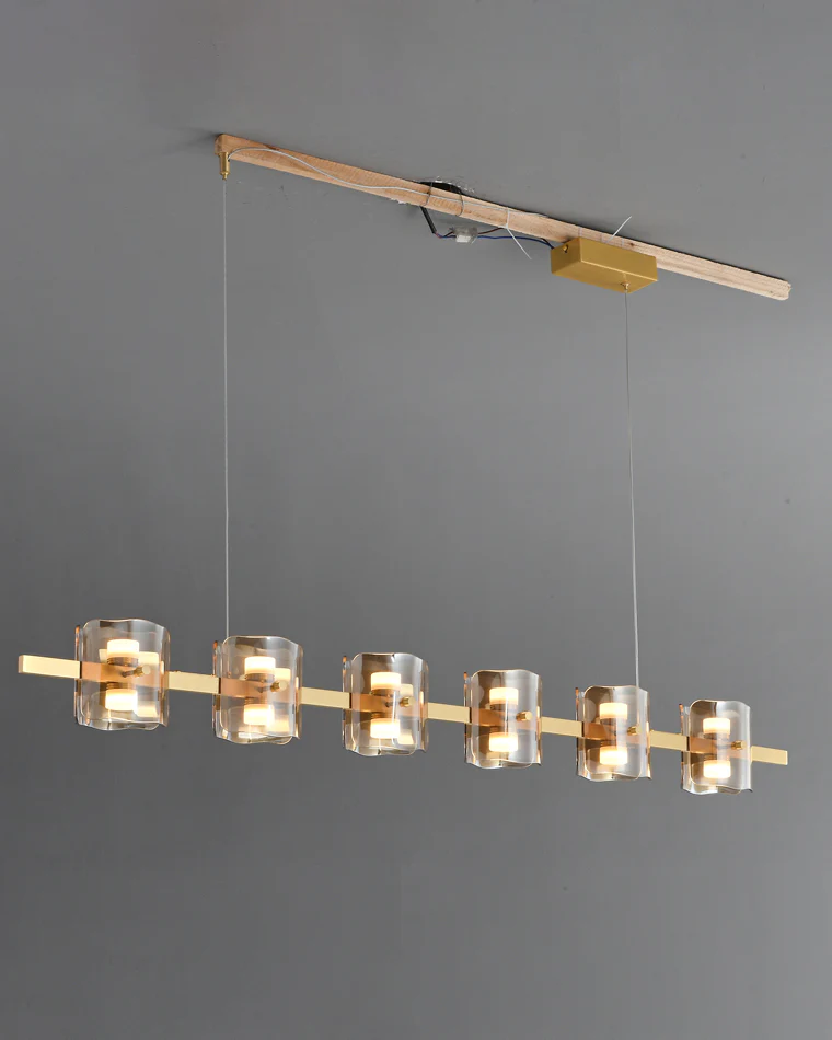 WOMO Glass Brass Linear Chandelier-WM2219B - Image 31