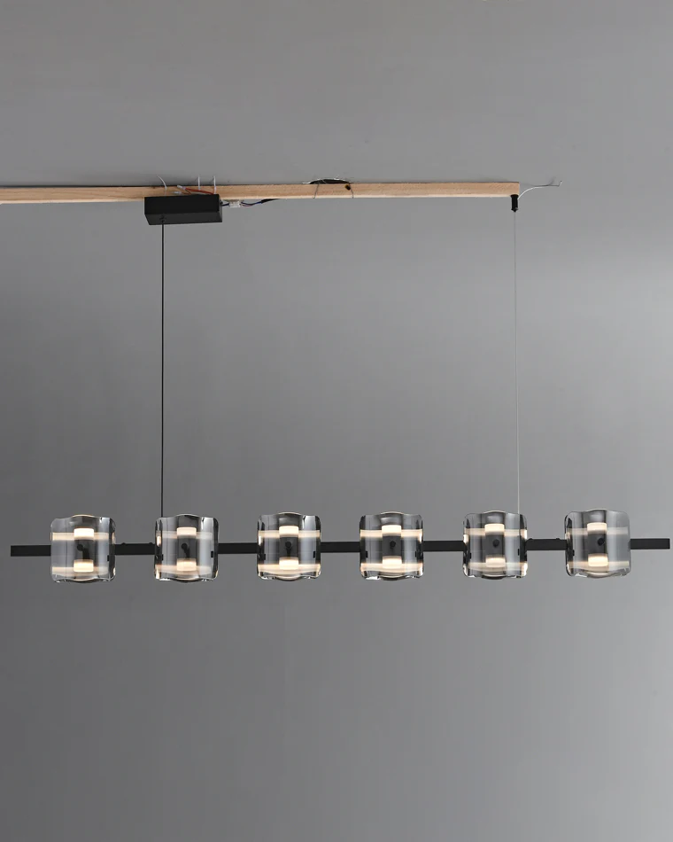 WOMO Glass Brass Linear Chandelier-WM2219B - Image 33