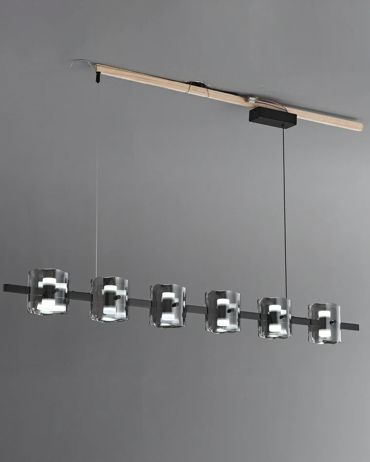 WOMO Glass Brass Linear Chandelier-WM2219B - Image 34