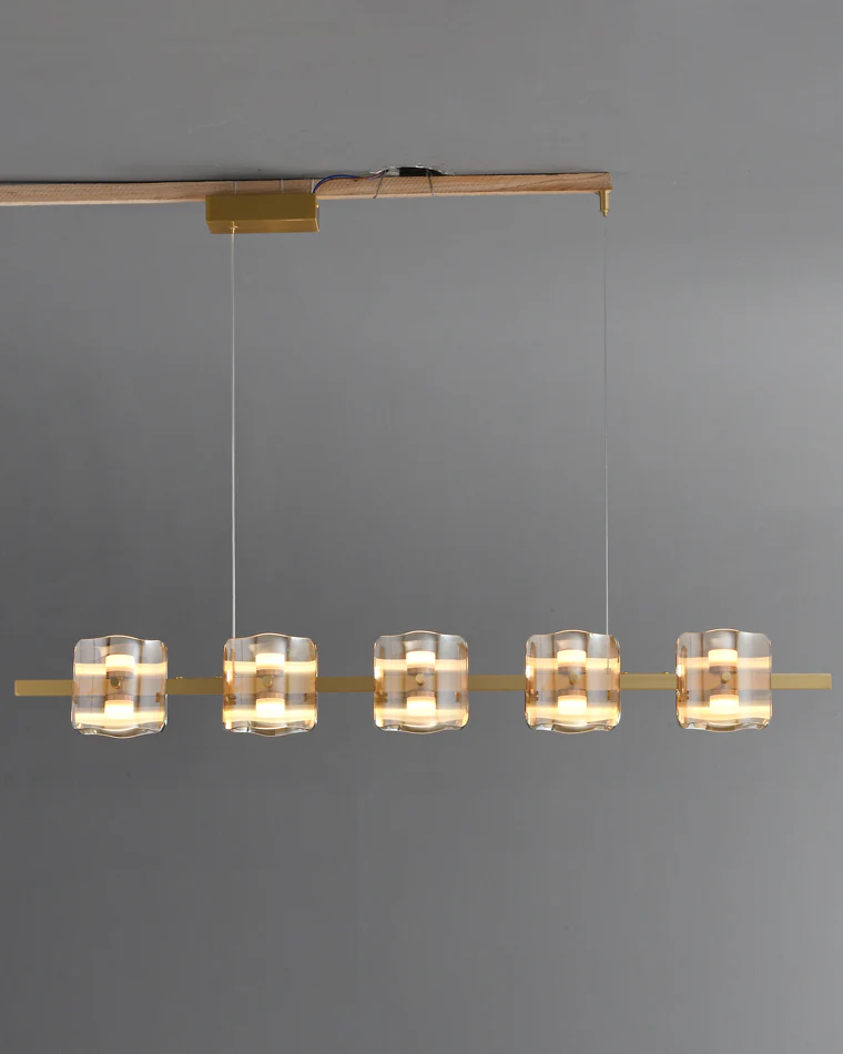 WOMO Glass Brass Linear Chandelier-WM2219B - Image 36