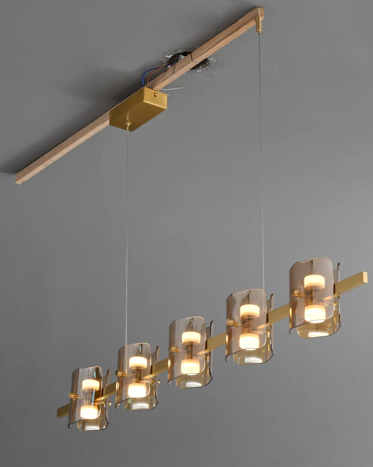 WOMO Glass Brass Linear Chandelier-WM2219B - Image 39