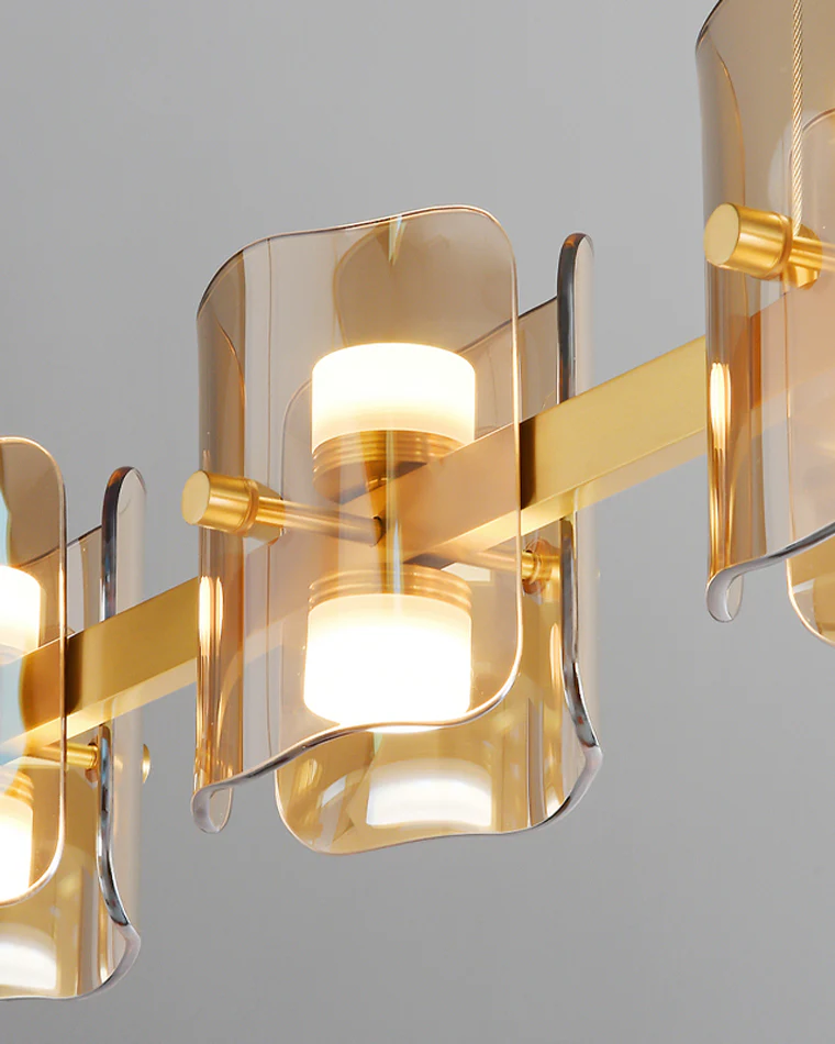 WOMO Glass Brass Linear Chandelier-WM2219B - Image 44