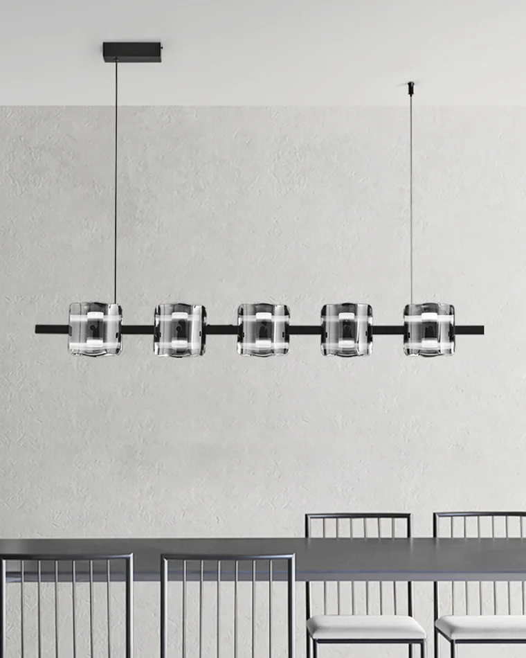 WOMO Glass Brass Linear Chandelier-WM2219B - Image 46