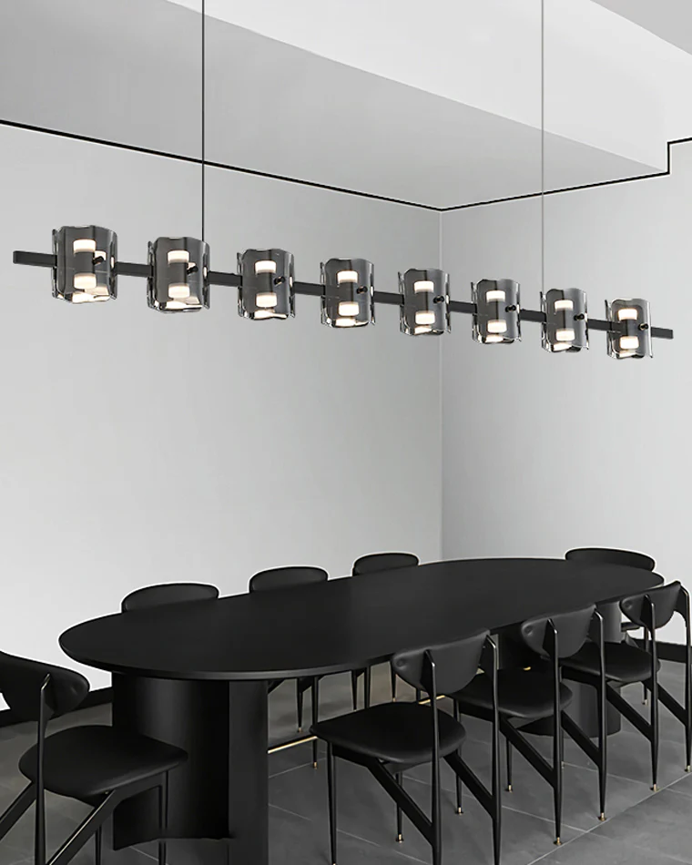 WOMO Glass Brass Linear Chandelier-WM2219B - Image 5