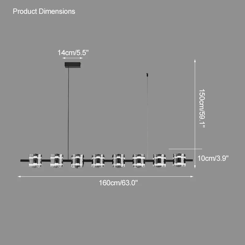 WOMO Glass Brass Linear Chandelier-WM2219B - Image 50