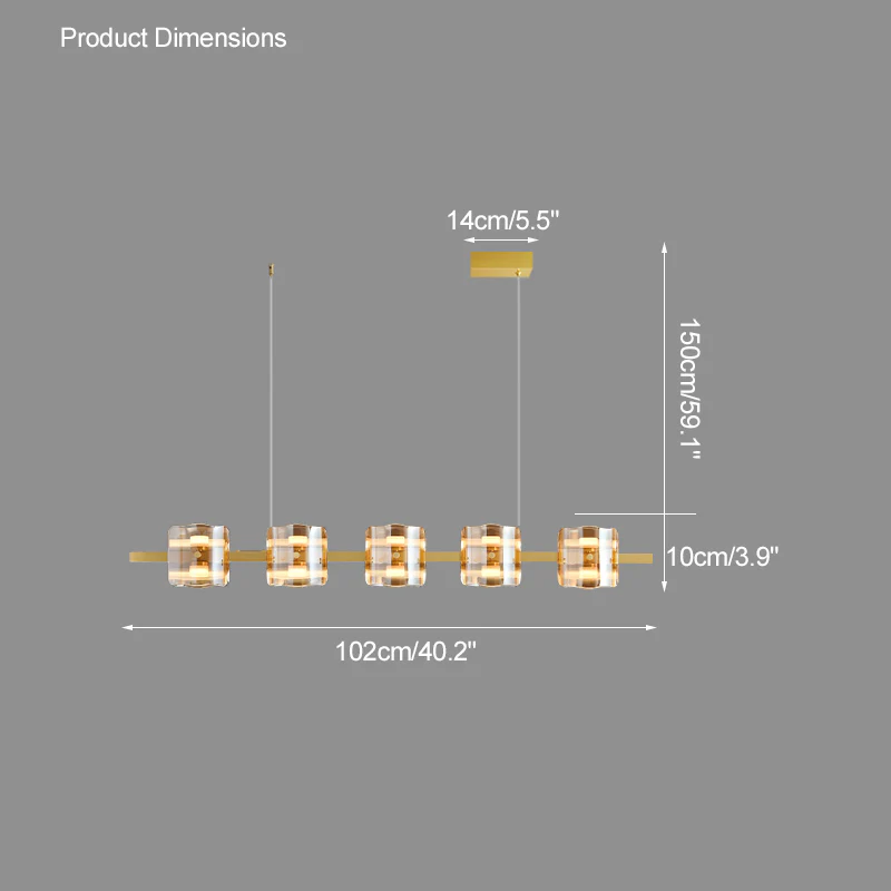 WOMO Glass Brass Linear Chandelier-WM2219B - Image 51