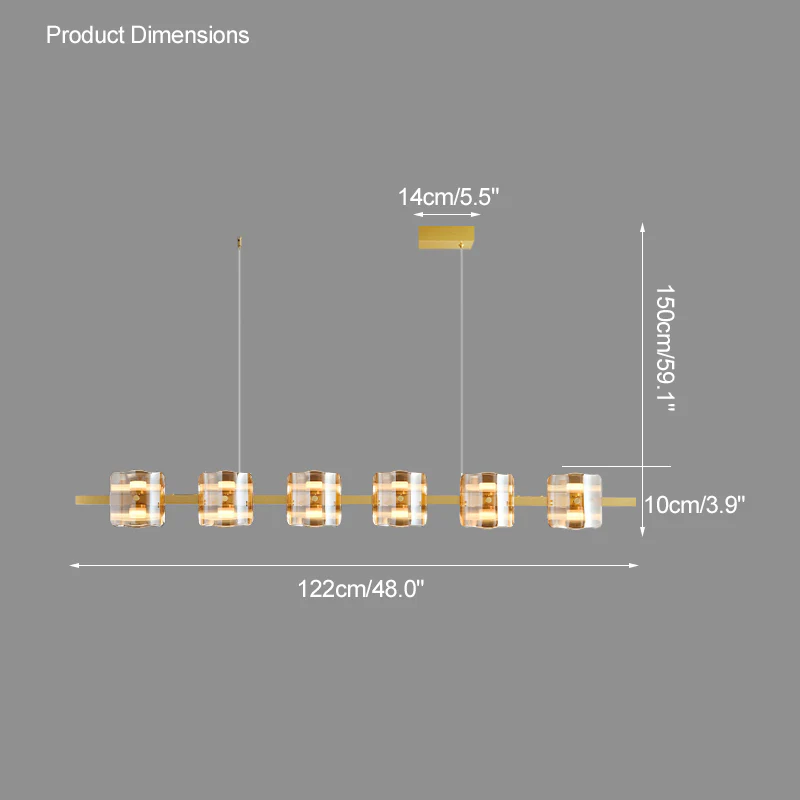 WOMO Glass Brass Linear Chandelier-WM2219B - Image 52