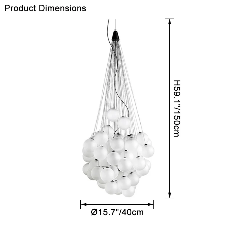 WOMO Cluster Glass Bubble Chandelier-WM2471 - Image 17