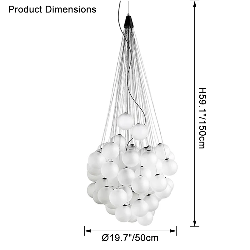 WOMO Cluster Glass Bubble Chandelier-WM2471 - Image 19