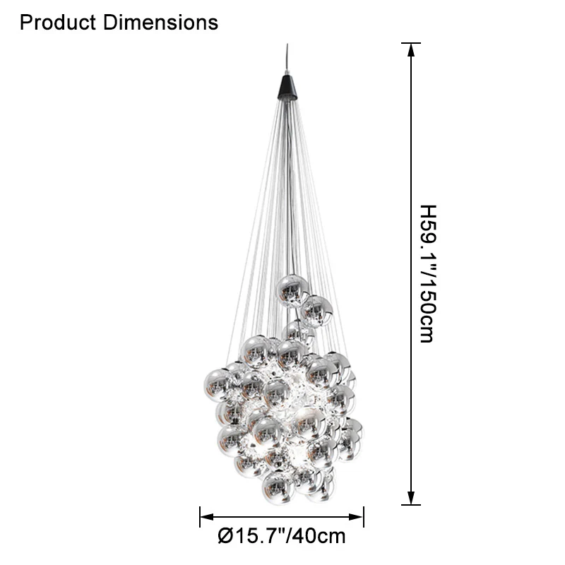 WOMO Cluster Glass Bubble Chandelier-WM2471 - Image 21