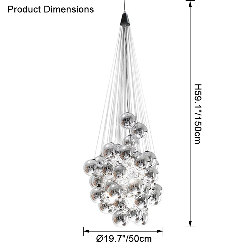 WOMO Cluster Glass Bubble Chandelier-WM2471 - Image 23