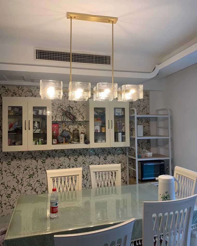 WOMO Textured Glass Linear Chandelier-WM2175 - Image 14