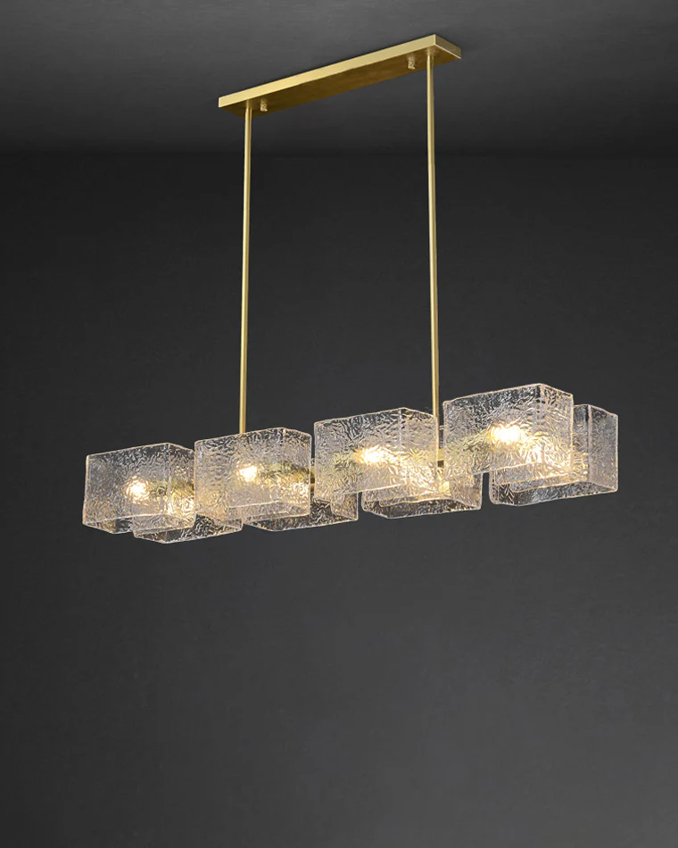 WOMO Textured Glass Linear Chandelier-WM2175 - Image 3