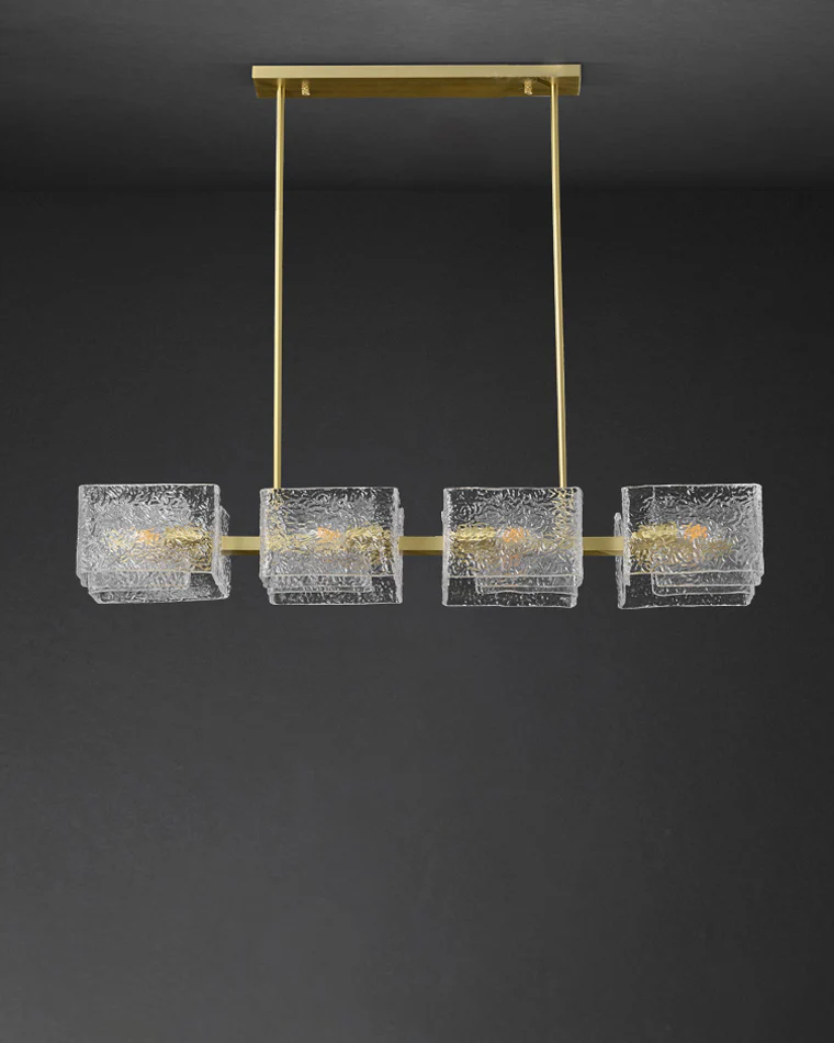 WOMO Textured Glass Linear Chandelier-WM2175 - Image 4