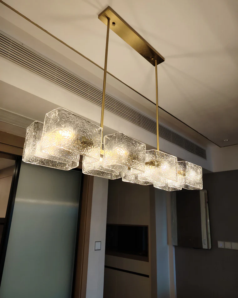 WOMO Textured Glass Linear Chandelier-WM2175 - Image 9