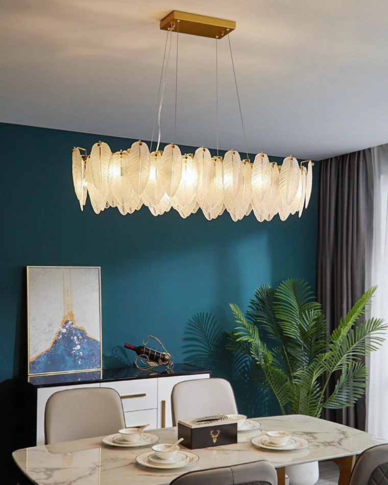 WOMO Frosted Glass Feather Chandelier-WM2196 - Image 20