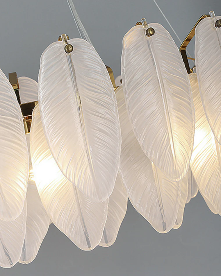 WOMO Frosted Glass Feather Chandelier-WM2196 - Image 28