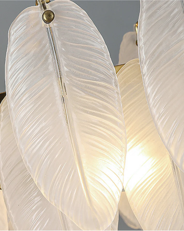 WOMO Frosted Glass Feather Chandelier-WM2196 - Image 29