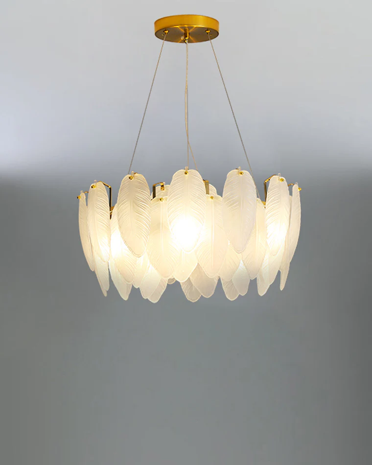 WOMO Frosted Glass Feather Chandelier-WM2196 - Image 35