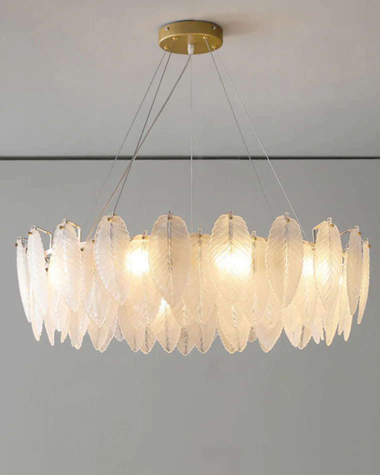 WOMO Frosted Glass Feather Chandelier-WM2196 - Image 37