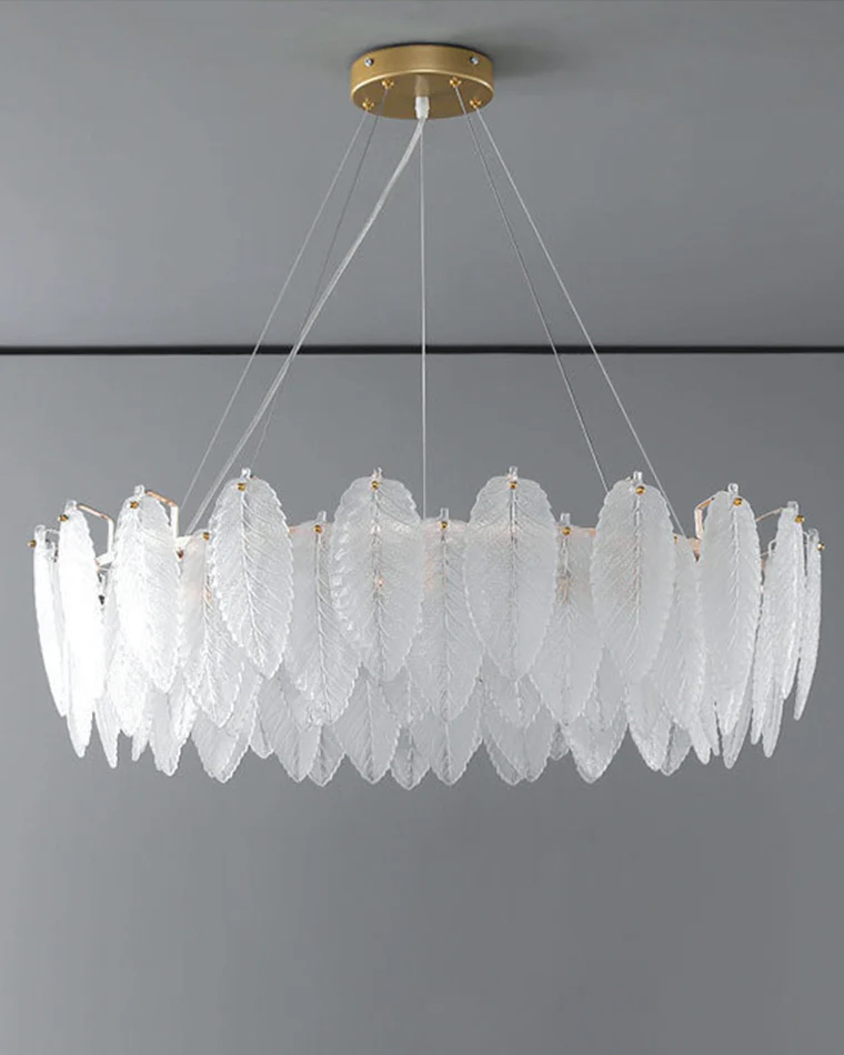 WOMO Frosted Glass Feather Chandelier-WM2196 - Image 38