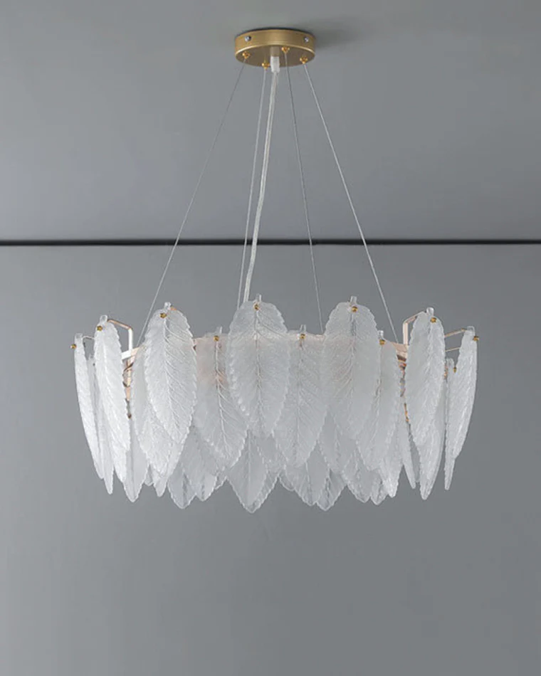 WOMO Frosted Glass Feather Chandelier-WM2196 - Image 40