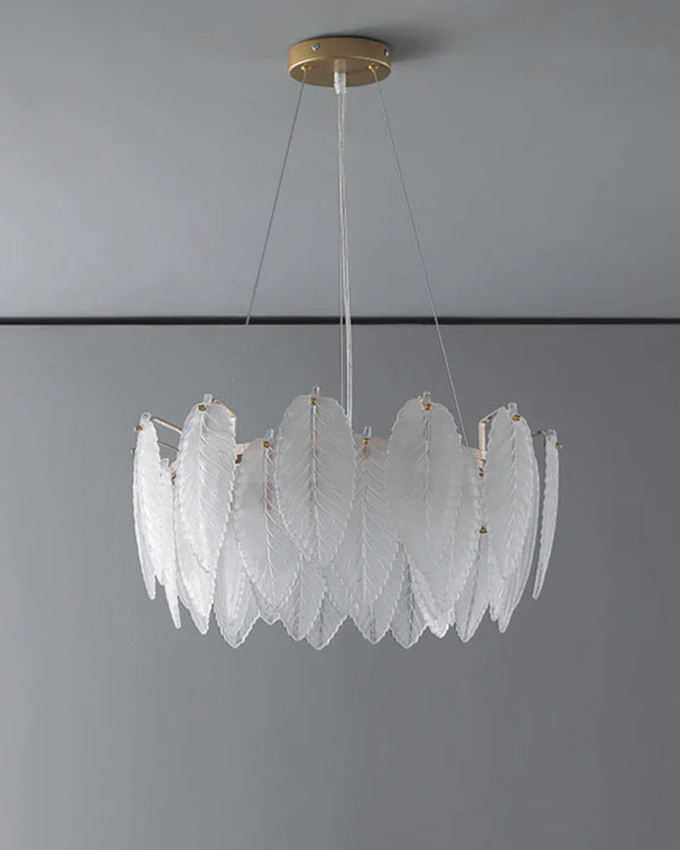 WOMO Frosted Glass Feather Chandelier-WM2196 - Image 42