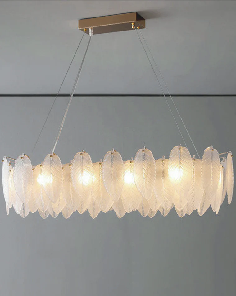 WOMO Frosted Glass Feather Chandelier-WM2196 - Image 43