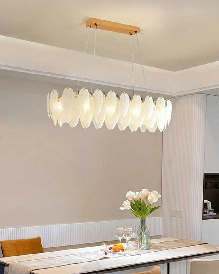 WOMO Frosted Glass Feather Chandelier-WM2196 - Image 45