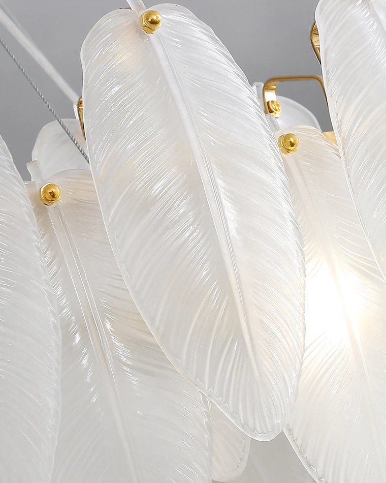 WOMO Frosted Glass Feather Chandelier-WM2196 - Image 59