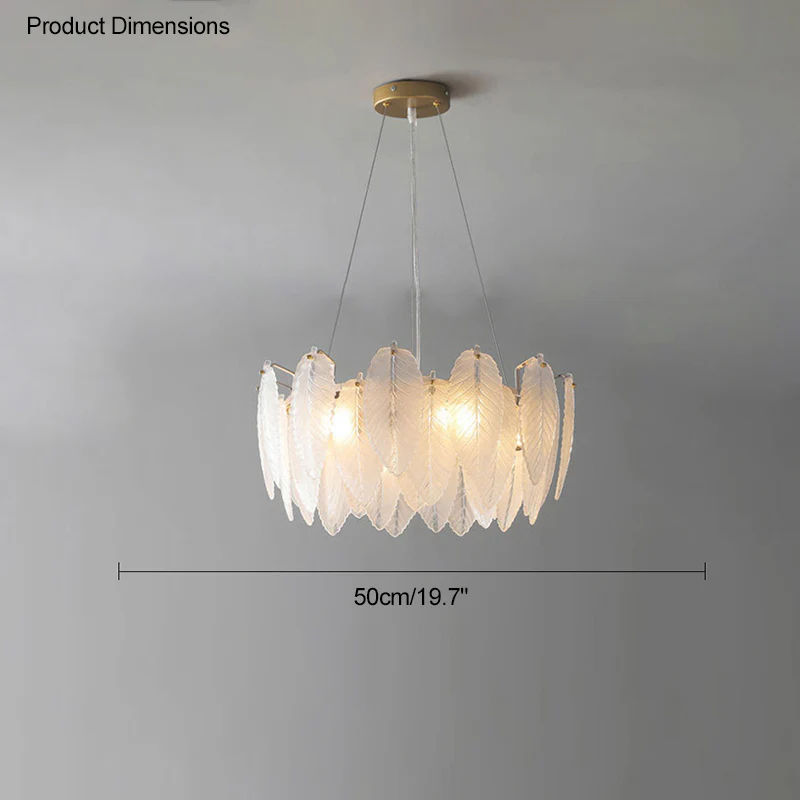 WOMO Frosted Glass Feather Chandelier-WM2196 - Image 61