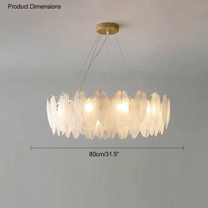 WOMO Frosted Glass Feather Chandelier-WM2196 - Image 63